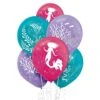 The Little Mermaid Latex Balloons, 12in, 6ct - Movie 2023 -Party City 960370