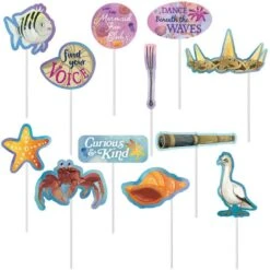 The Little Mermaid Paper & Cardstock Photo Booth Kit, 4.9ft X 5.4ft - Movie 2023