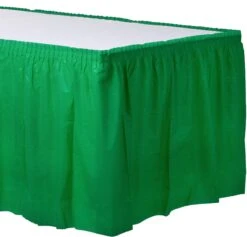 Festive Green Plastic Table Skirt, 21ft X 29in