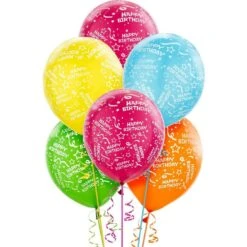 20ct, 12in, Confetti Birthday Balloons - Bright