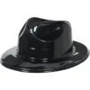 Black Plastic Fedora 2 Black Plastic Fedora -Party City C536954 black