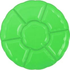 Kiwi Green Plastic Scalloped Sectional Platter