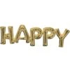 Air-Filled White Gold Happy Letter Balloon Banner, 30in X 10in -Party City C694427