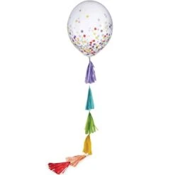 1ct, 24in, Confetti Balloon With Tassel Tail