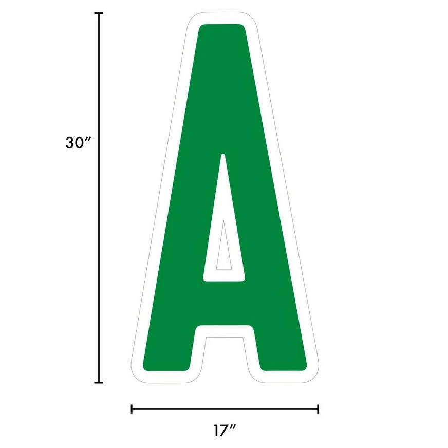 Festive Green Letter (A) Corrugated Plastic Yard Sign, 30in 4 Festive Green Letter (A) Corrugated Plastic Yard Sign, 30in - Image 2