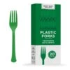 Festive Green Heavy-Duty Plastic Forks, 20ct -Party City CN919690 festive green 2020 20Standard