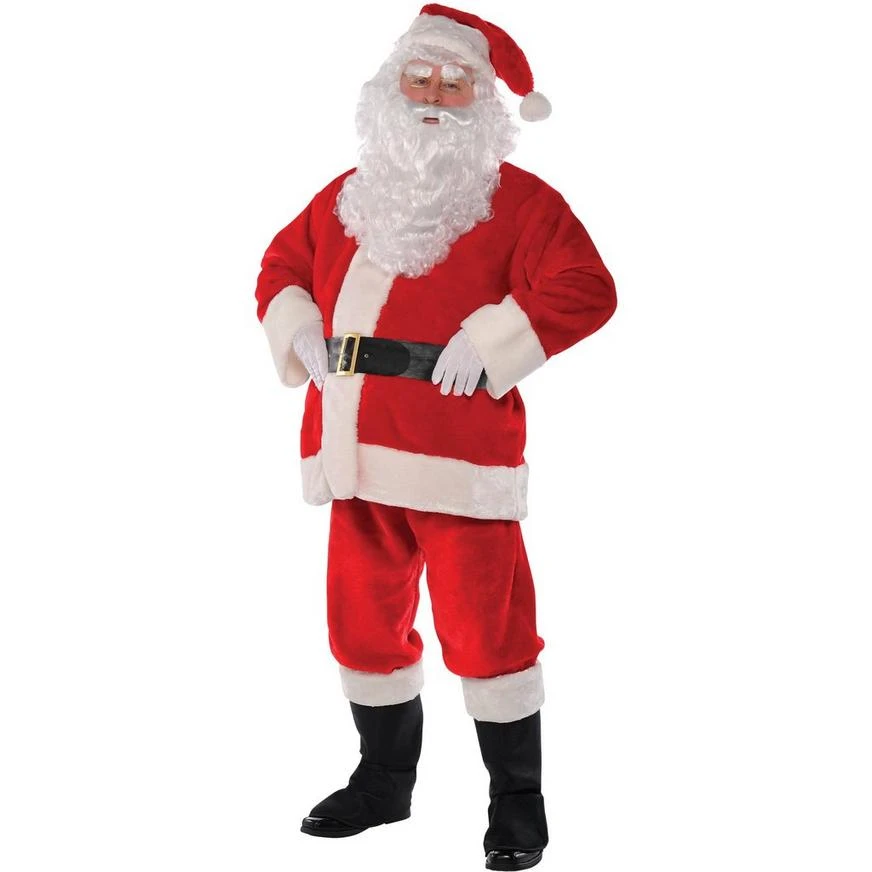 Adult Plush Santa Suit, 10pc 3 Adult Plush Santa Suit, 10pc