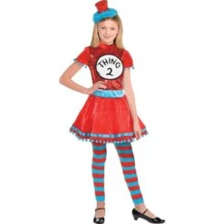 Girls Thing 1 & Thing 2 Dress Costume - Dr. Seuss