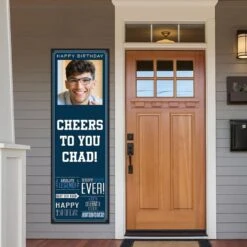 Custom Happy Birthday Classic Vinyl Photo Vertical Banner