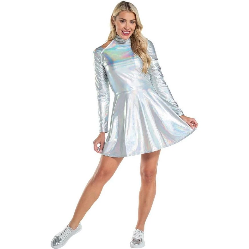 Adult Silver Alien Dress 3 Adult Silver Alien Dress