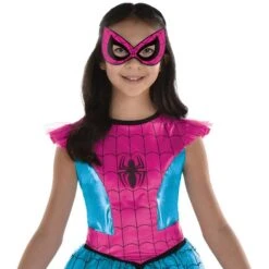 AMSCAN Kids' Pink & Blue Spider-Girl Costume - Marvel -Party City P941234 01